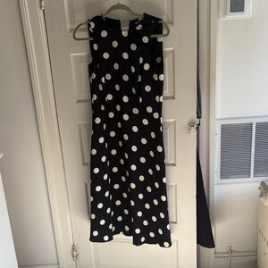 Worth Black and White Polka Dot Midi Dress